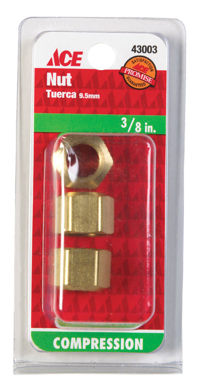 JMF 3/8in. Dia. x 3/8in. Dia. Brass Compression Nut