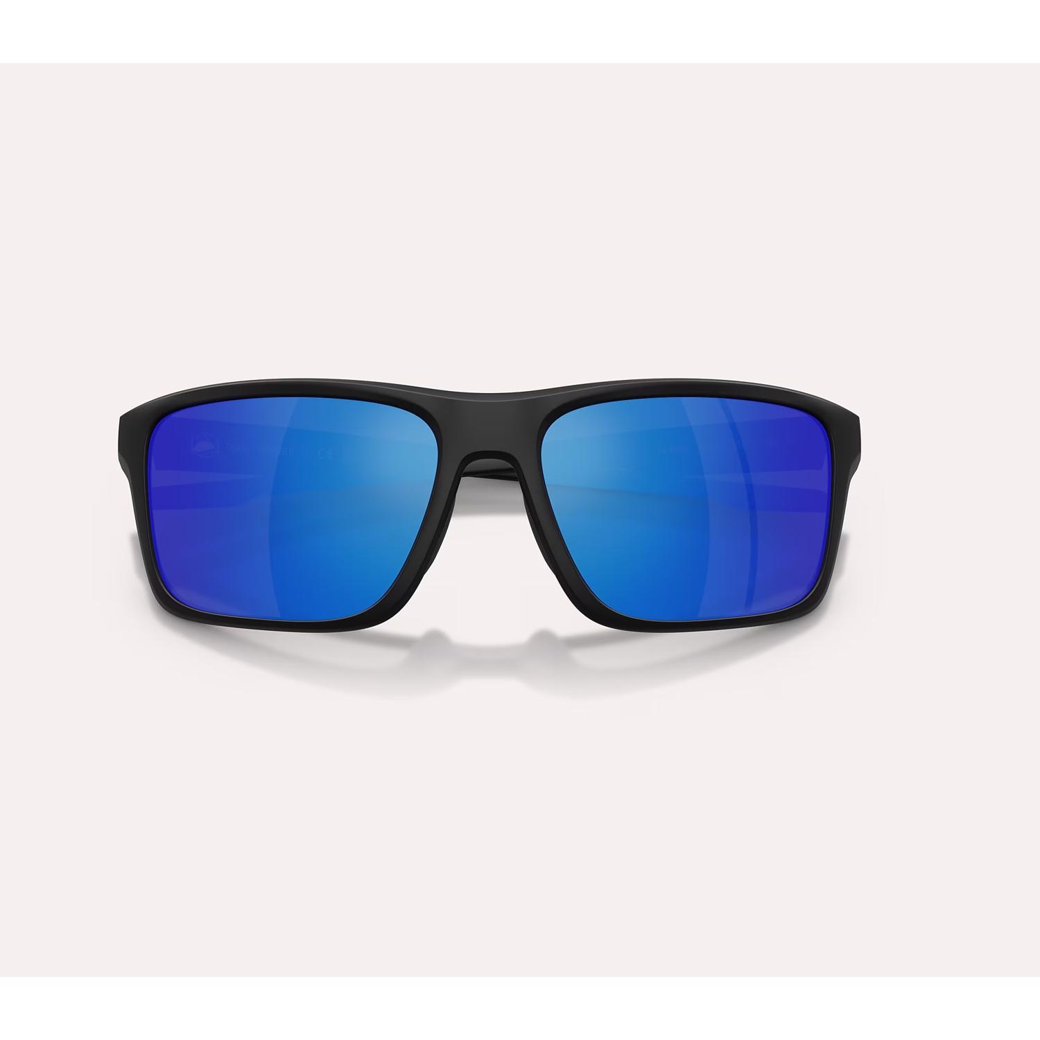Native Tavern Sunglasses Men's Matte Black Frame Blue Reflex Lens Polarized Blue Light Blocking