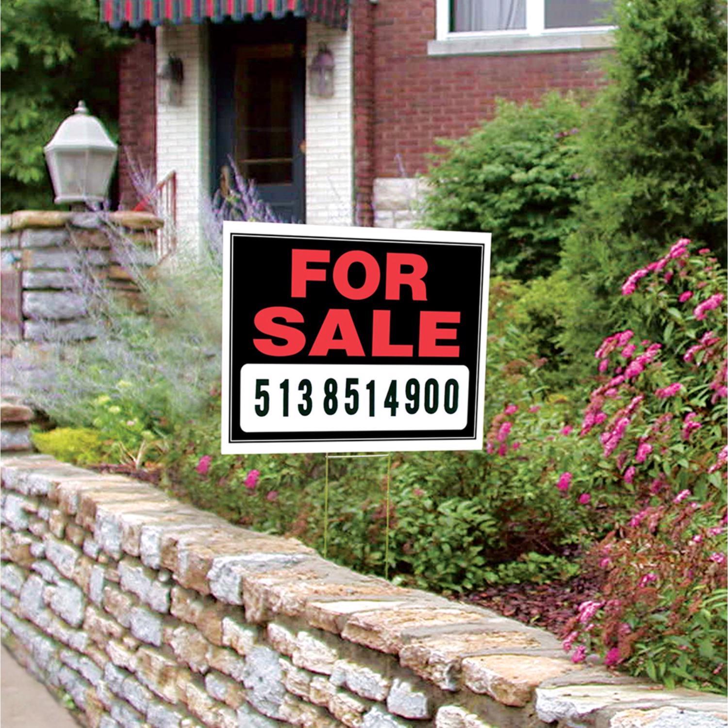 HILLMAN English Black For Sale Sign 15 in. H X 19 in. W