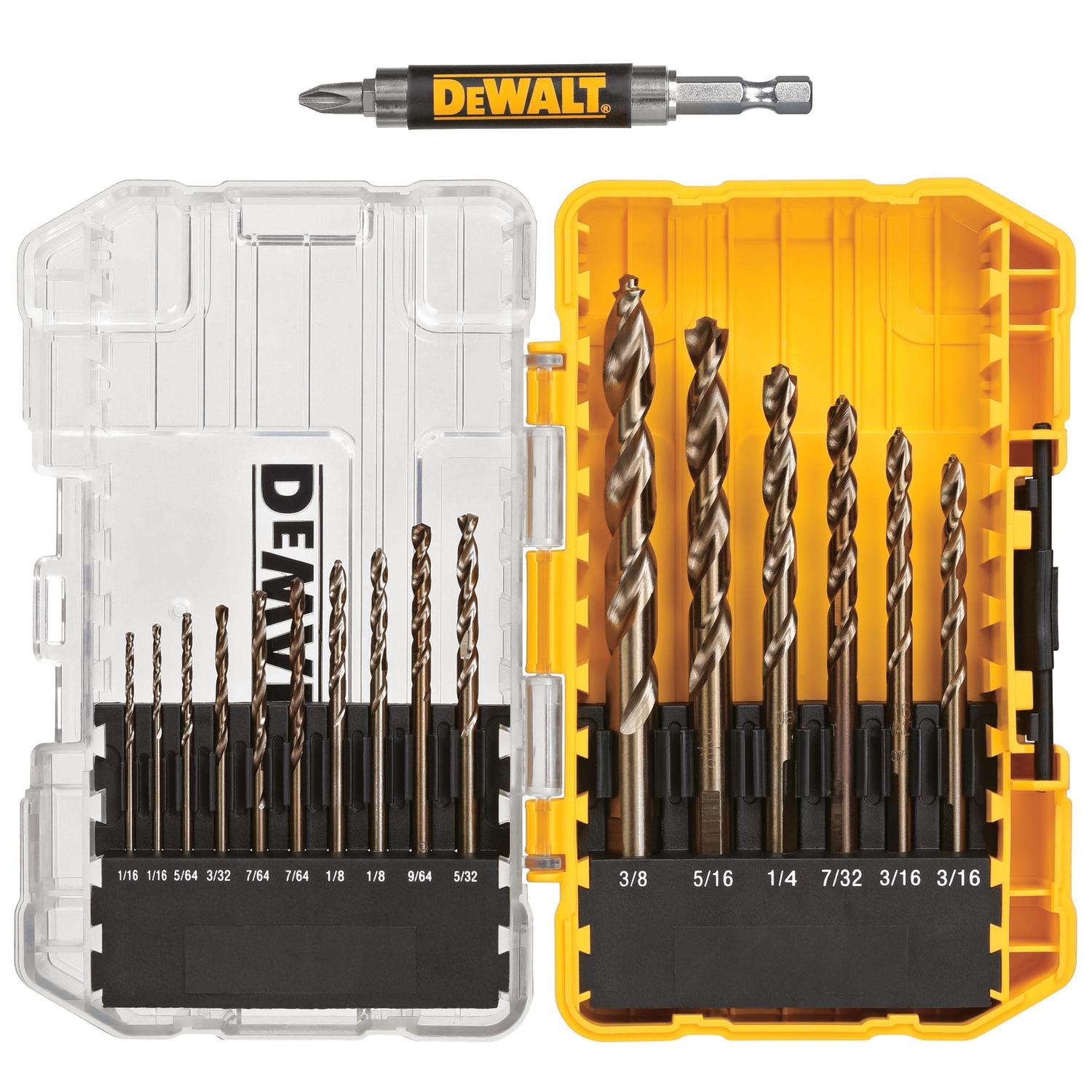 DEWALT Pilot Point Ferrous Oxide Drill Bit Set Round Shank 18 pc