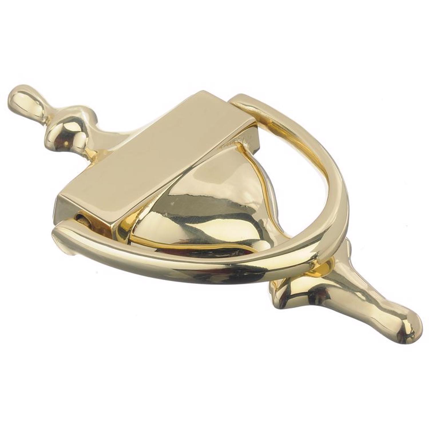 Ace 7 in. L Brushed Gold Brass Door Knocker