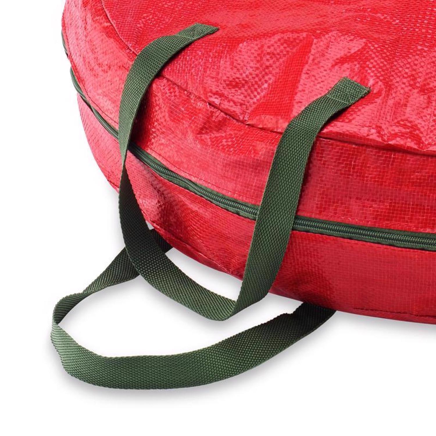 Whitmor Black/Red Wreath Storage Bag 17 H X 8 in. W X 1.8 in. D