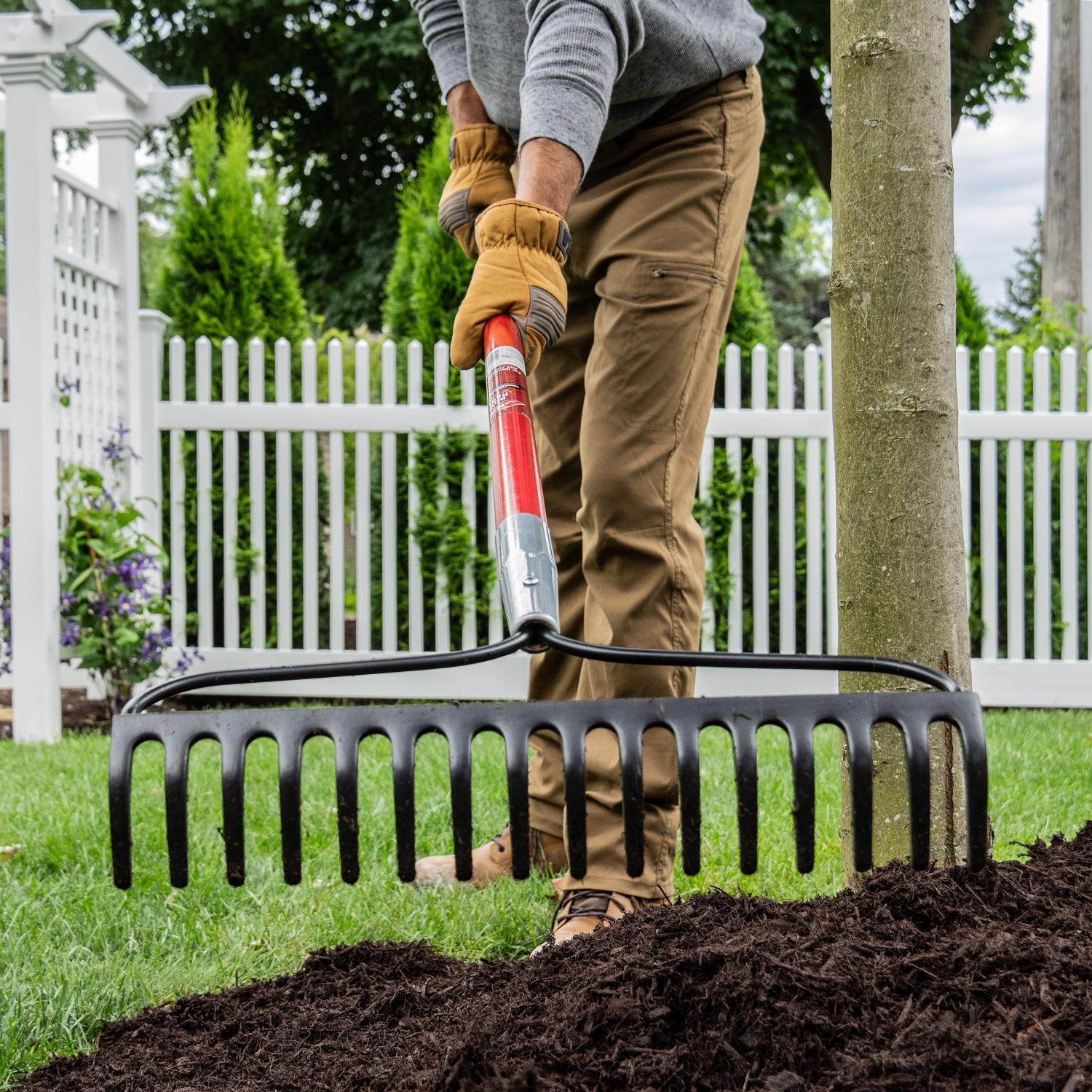 Ace 57 in. 16 Tine Steel Bow Rake Fiberglass Handle