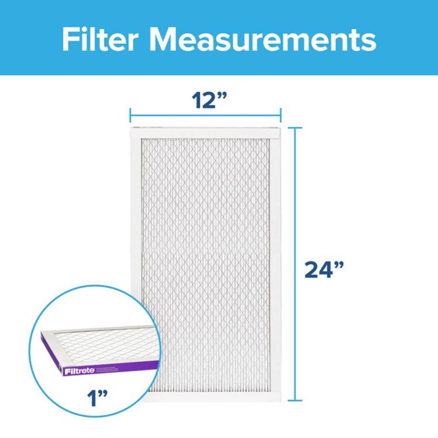 Filtrete 12 in. W X 24 in. H X 1 in. 1500 MPR Pleated Allergen Air Filter 1 pk