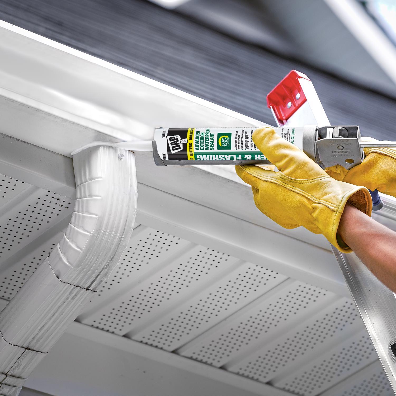 DAP White Polymer Advanced Gutter and Flashing Sealant 10.1 oz