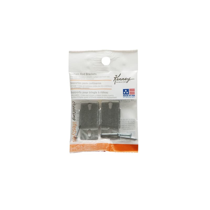 Kenney Chrome Silver Double Curtain Rod Bracket 4.5 in. L