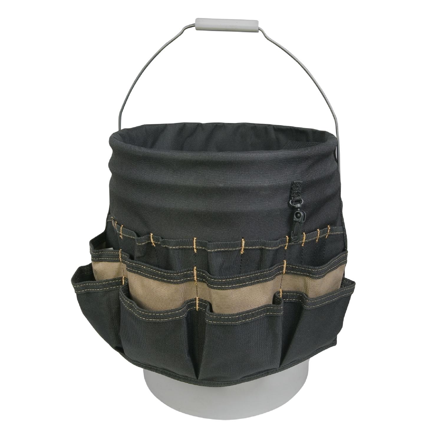 CLC 3 in. W X 12.75 in. H Polyester Bucket Organizer 48 pocket Black/Tan 1 pc