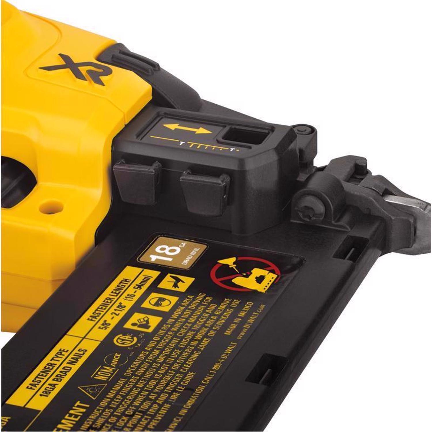 DeWalt 20V MAX XR 18 Ga. Cordless Nailer Tool Only 20 V