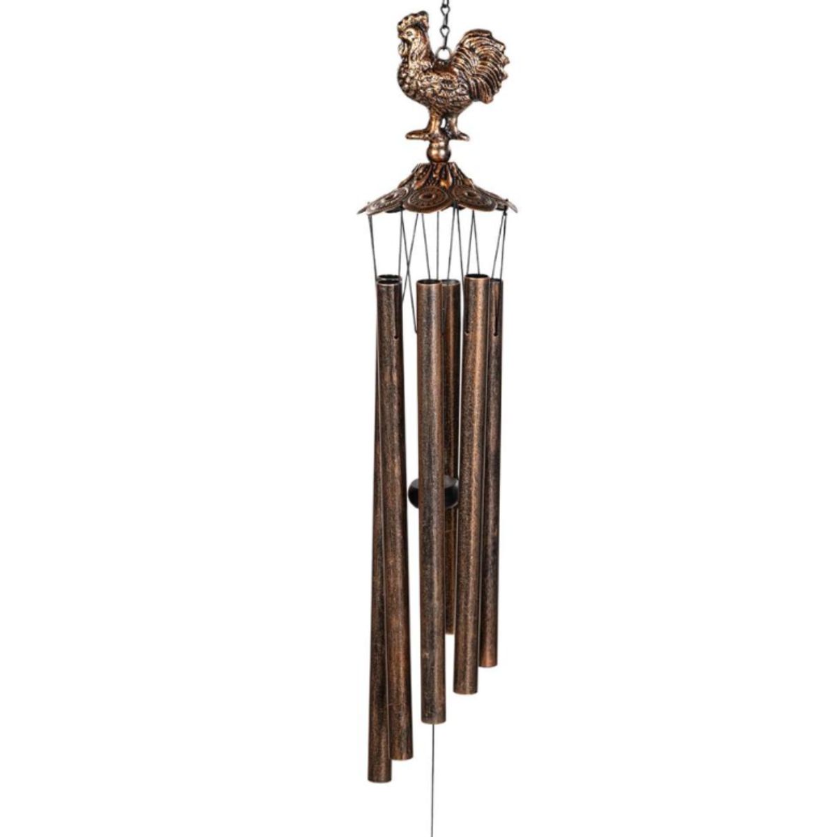 Evergreen Hillside Pasture Wind Chime Metal Rooster