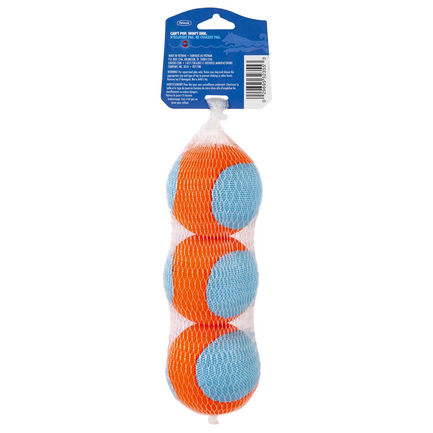 Chuckit! For Dog Blue/Orange Amphibious Fetch Ball Pet Toy Medium 3 pc