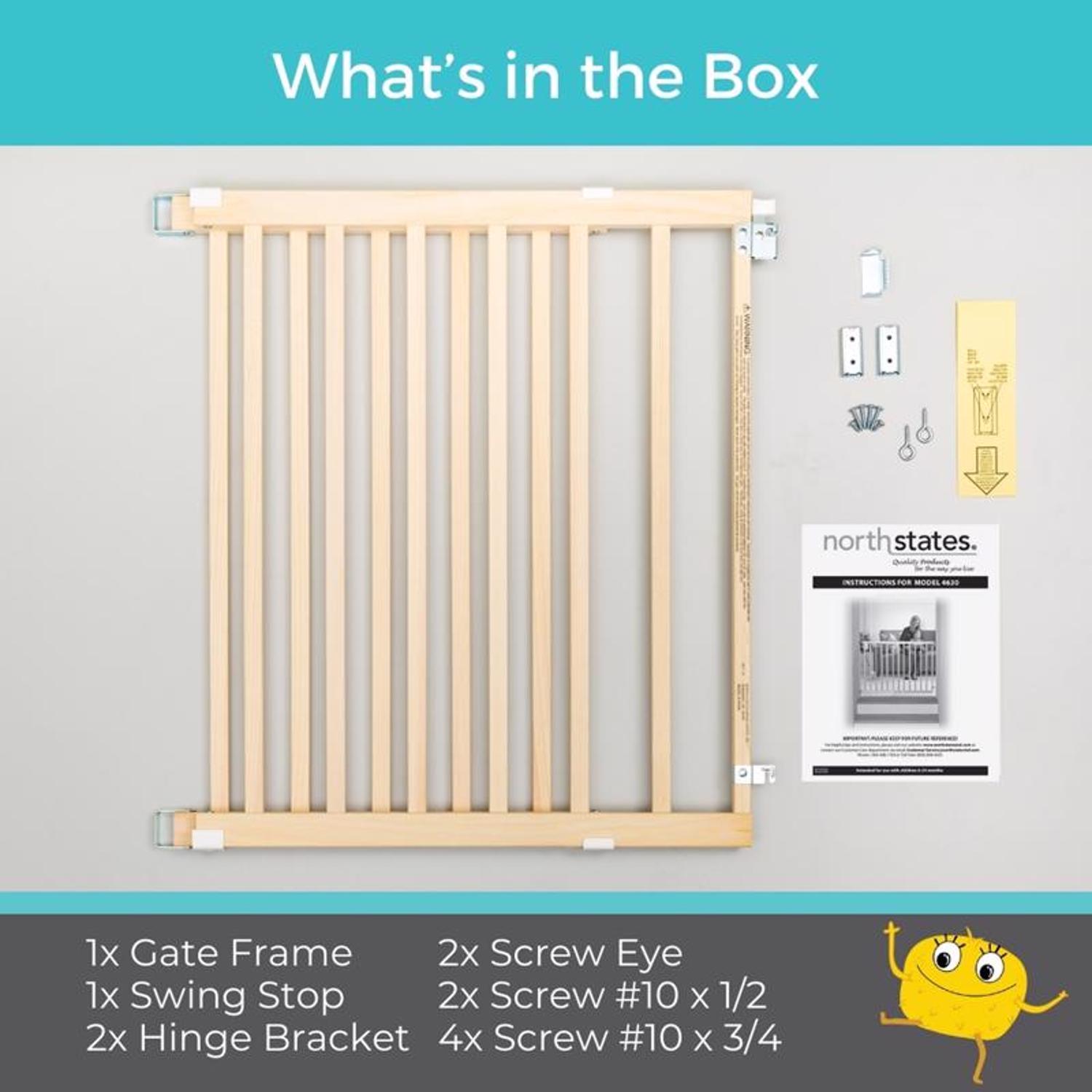North States White 30 in. H X 28-42 in. W Wood Child Safety Gate