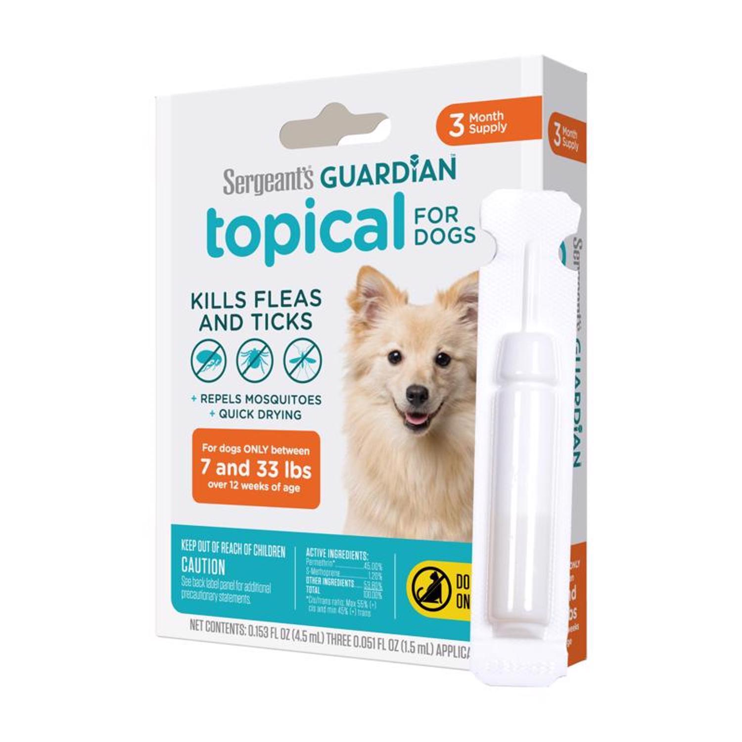 Sergeant's Guardian Liquid Dog Flea and Tick Killer Permethrin, S-Methoprene and Other Ingrediant 0.