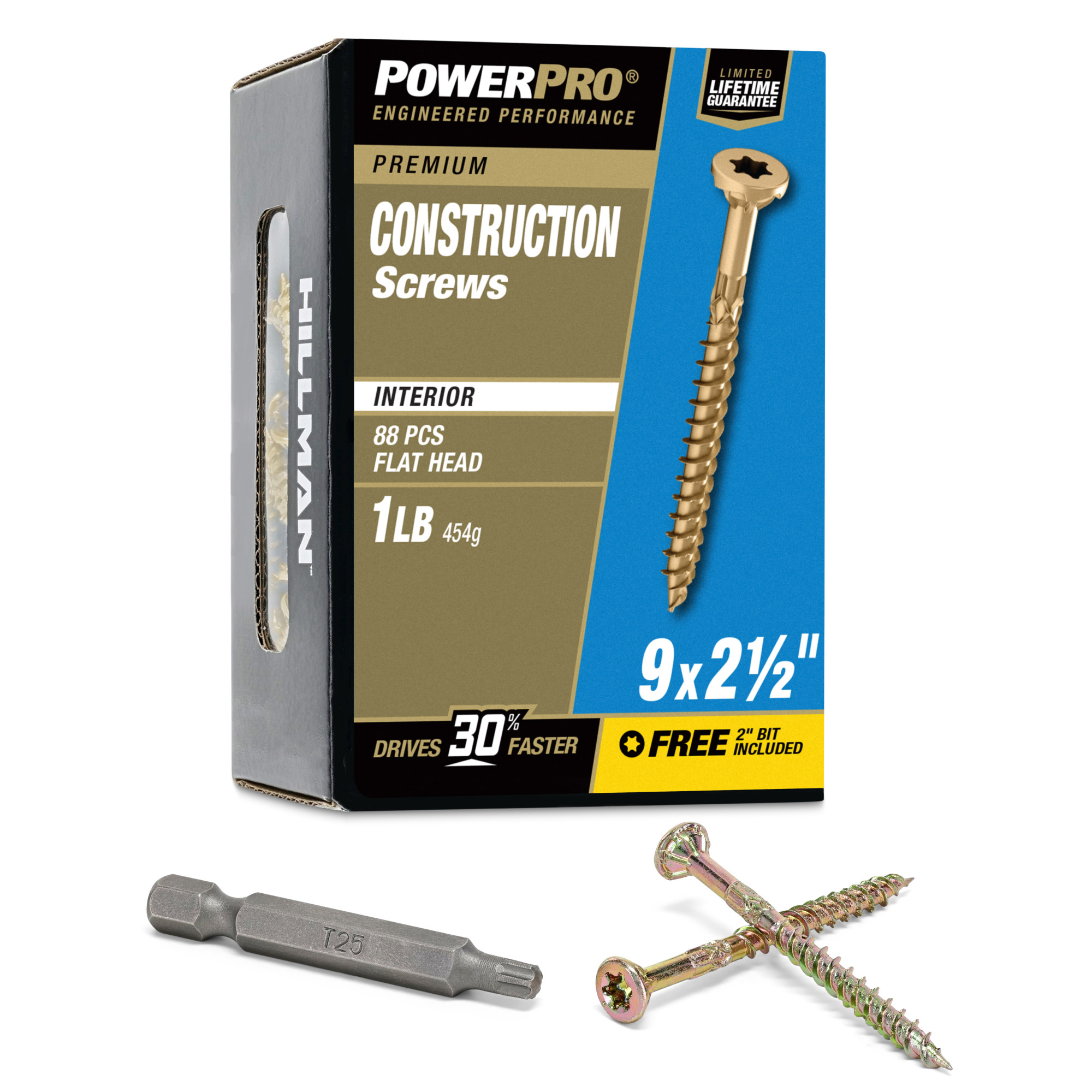 Power Pro Premium Interior Construction Screws (#9 x 2-1/2 in.) - 88 pc