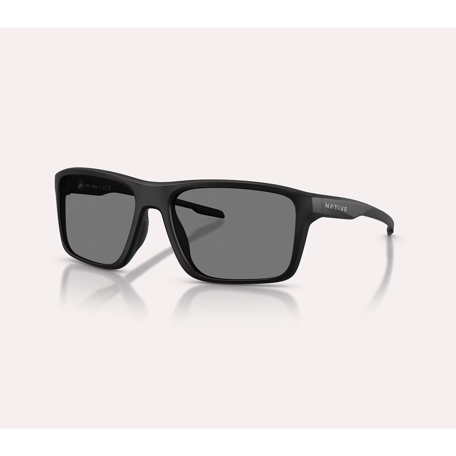 Native Tavern Sunglasses Men's Matte Black Frame Grey Lens Polarized Blue Light Blocking