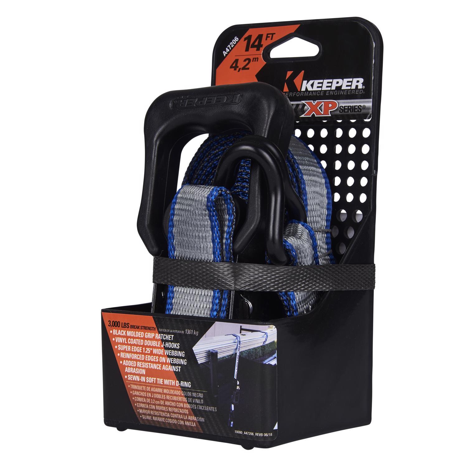 Keeper 1.25 in. W X 14 ft. L Gray Ratchet Tie Down Strap 1000 lb 1 pk