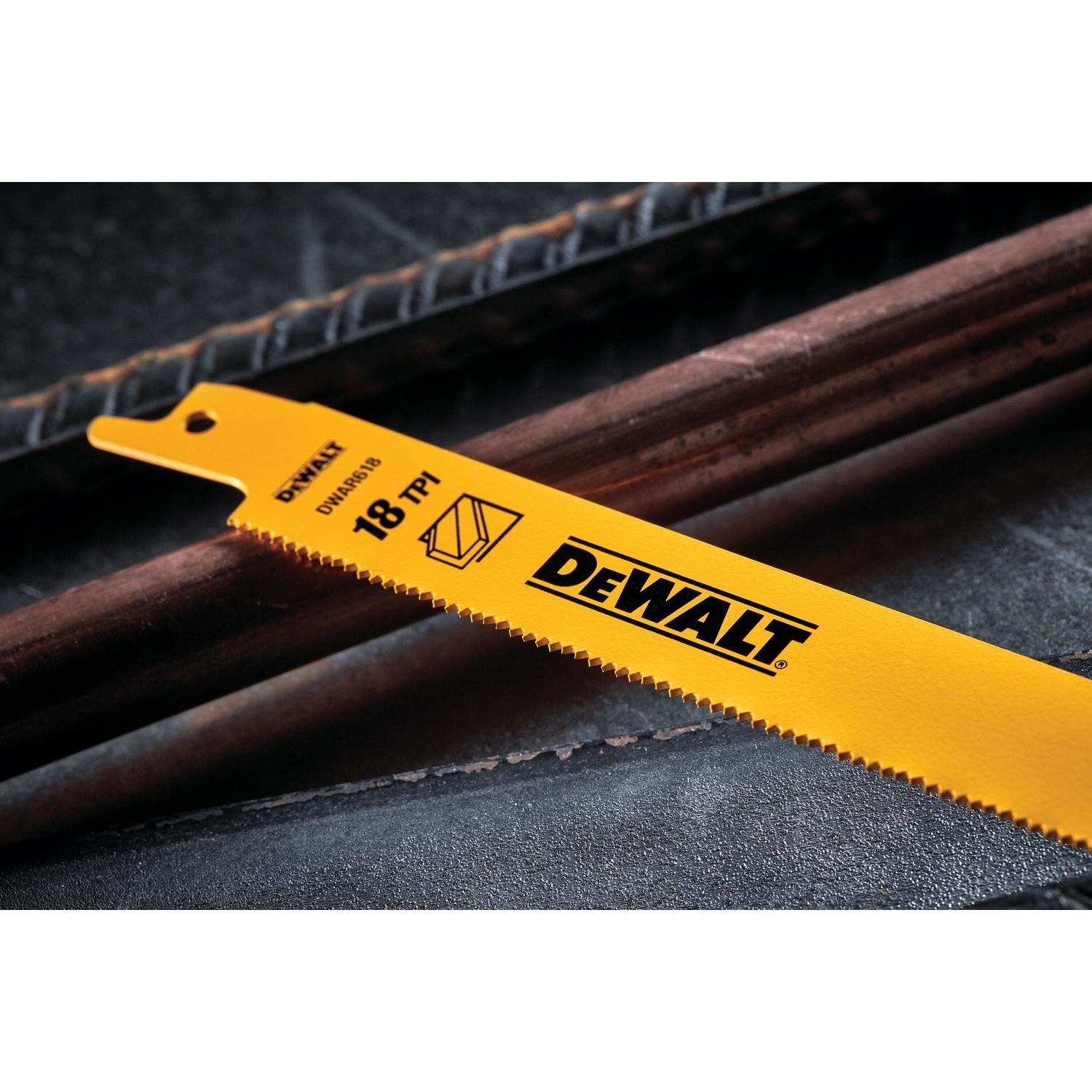 DEWALT 6 in. Bi-Metal Reciprocating Saw Blade 10/14 TPI 5 pk