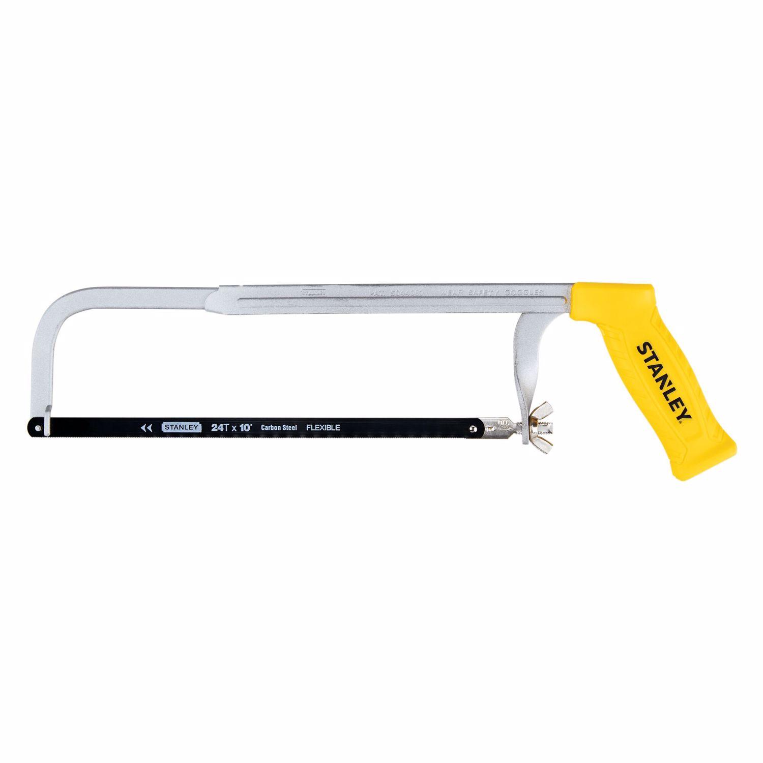 Stanley 10 in. Carbon Steel Adjustable Hacksaw Black/Yellow 1 pc