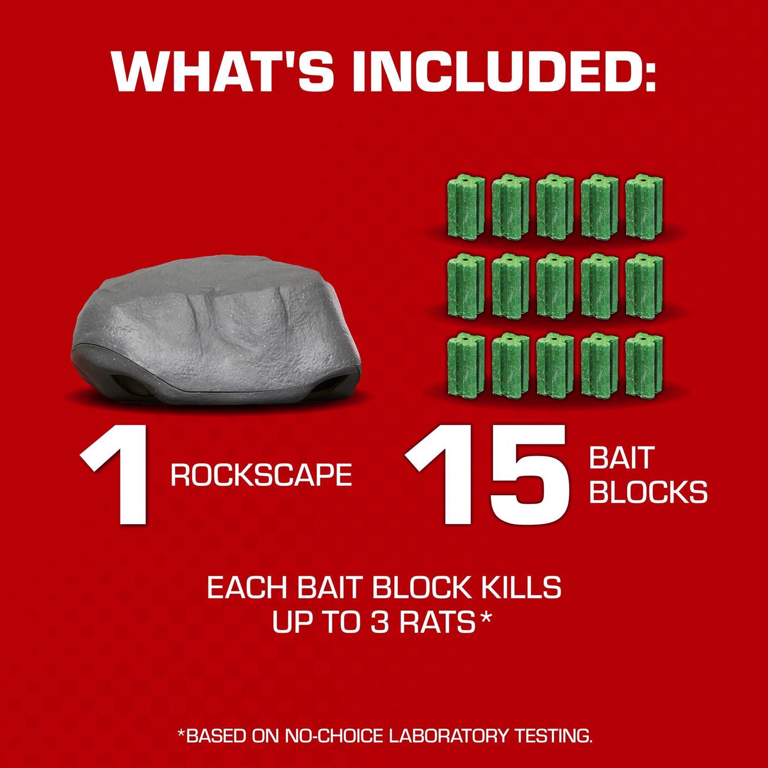 Tomcat Rockscape Bait Station and Bait Blocks For Mice and Rats 15 gm 1 pk