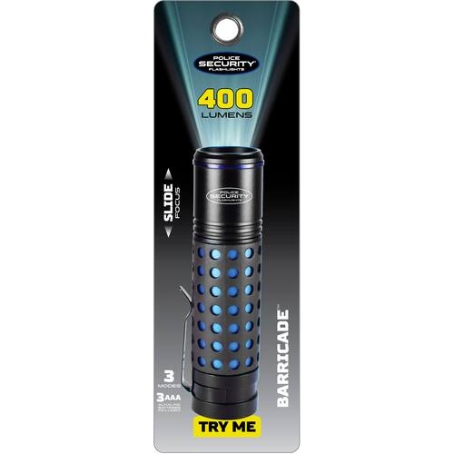 Police Security 400 Lumen LED Flashlight, Black