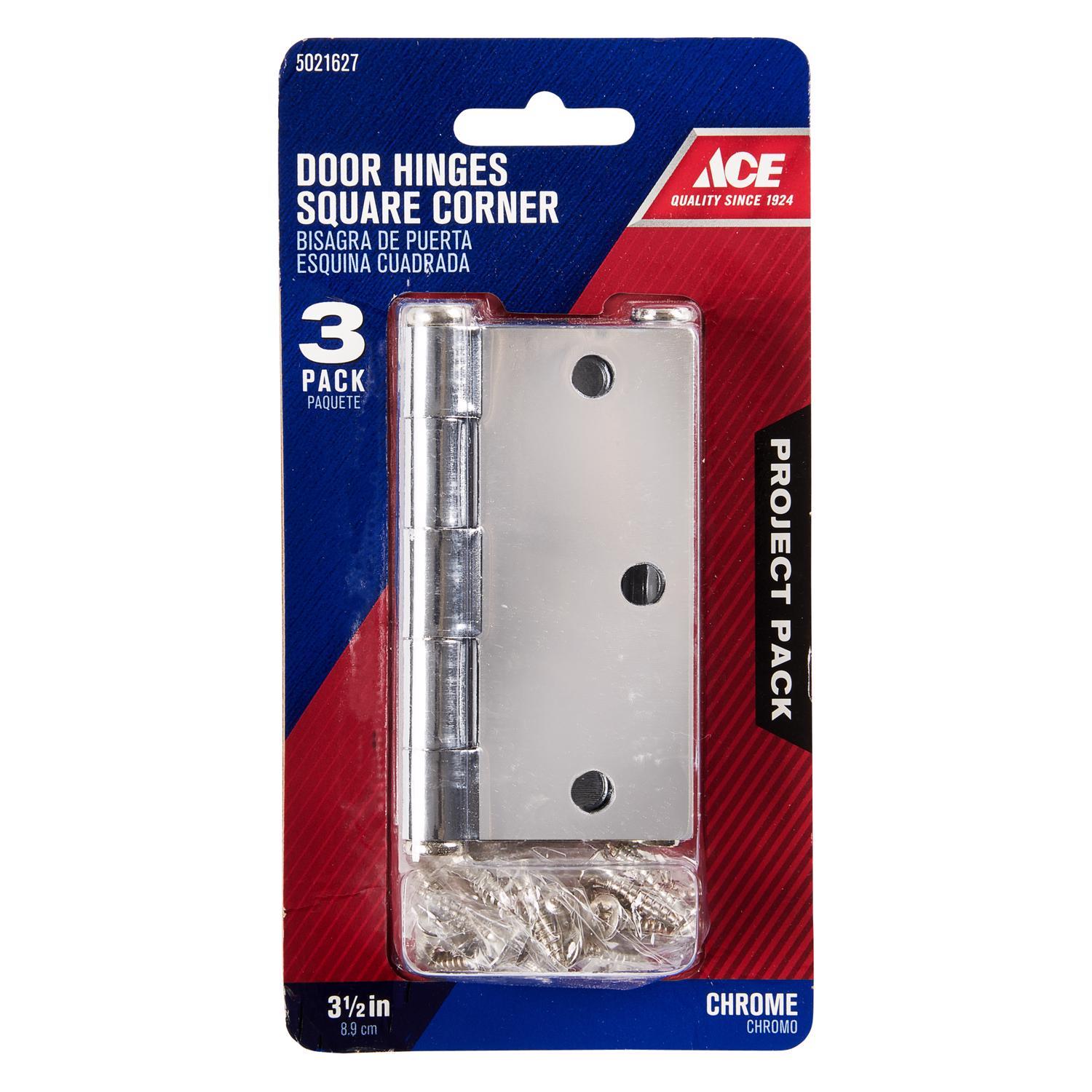 Ace 3-1/2 in. L Chrome Residential Door Hinge 3 pk