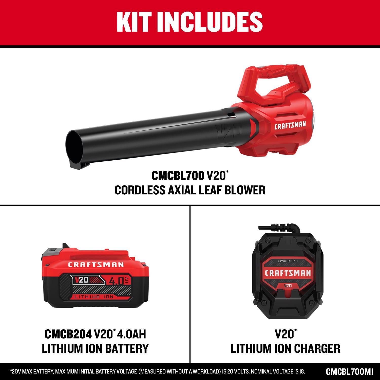 CRAFTSMAN V20 CMCBL700M1 100 mph 380 CFM Battery Handheld Blower Kit (Battery & Charger)