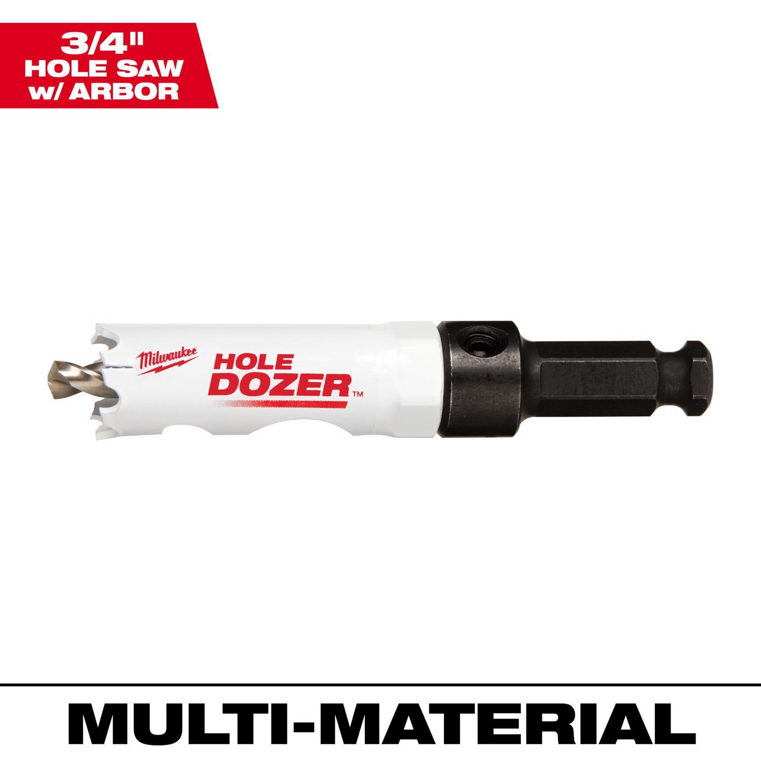 Milwaukee Hole Dozer 3/4 in. Bi-Metal Hole Saw with Arbor and Pilot Bit 1 pk