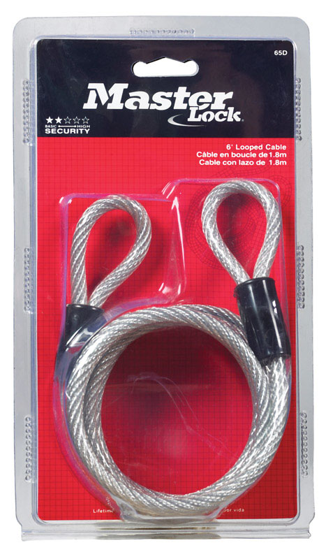 Master Lock 1/4 in. Dia. x 72 in. L Vinyl Coated Coiled Cable Steel
