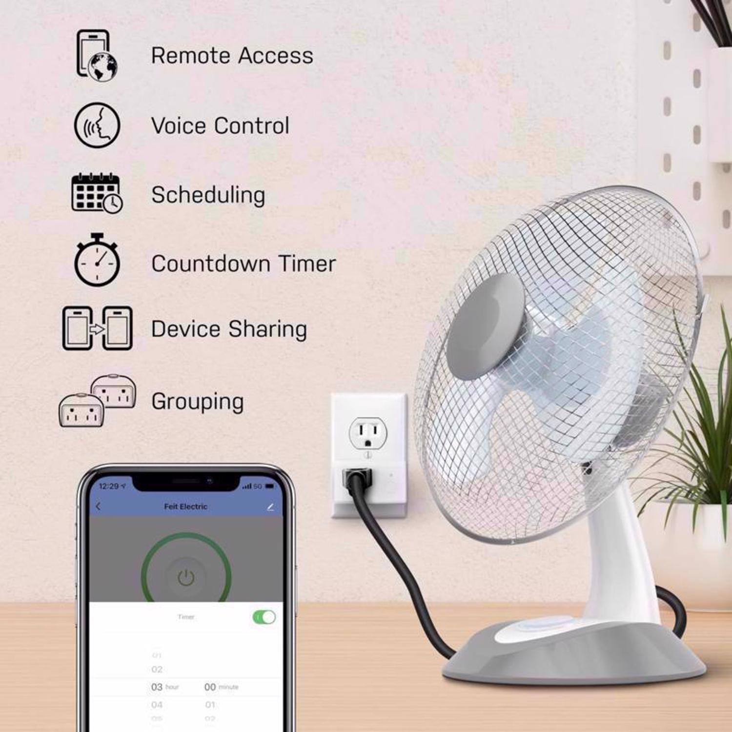 Feit Smart Home Commercial and Residential Plastic Indoor Smart-Enabled Plug 1-15R