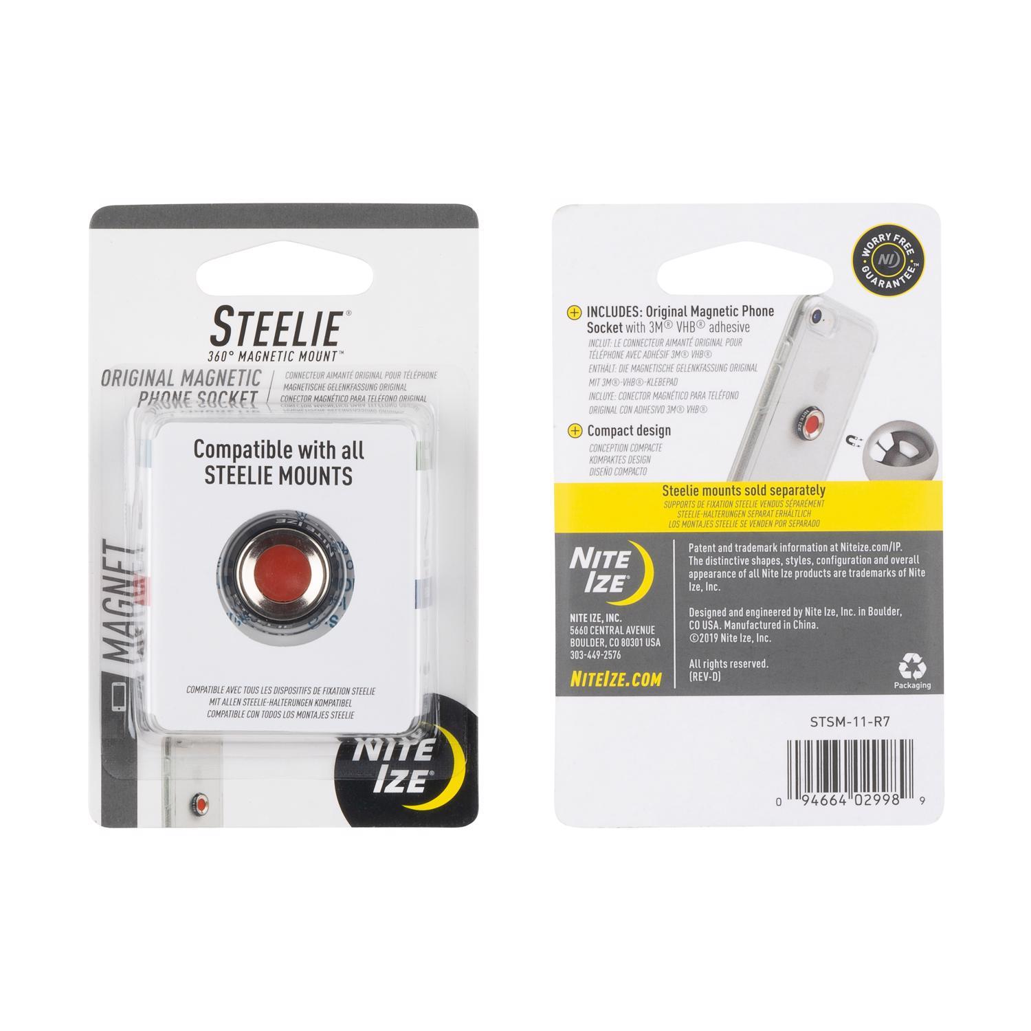 Nite Ize Steelie Silver Magnet Phone Socket For All Mobile Devices
