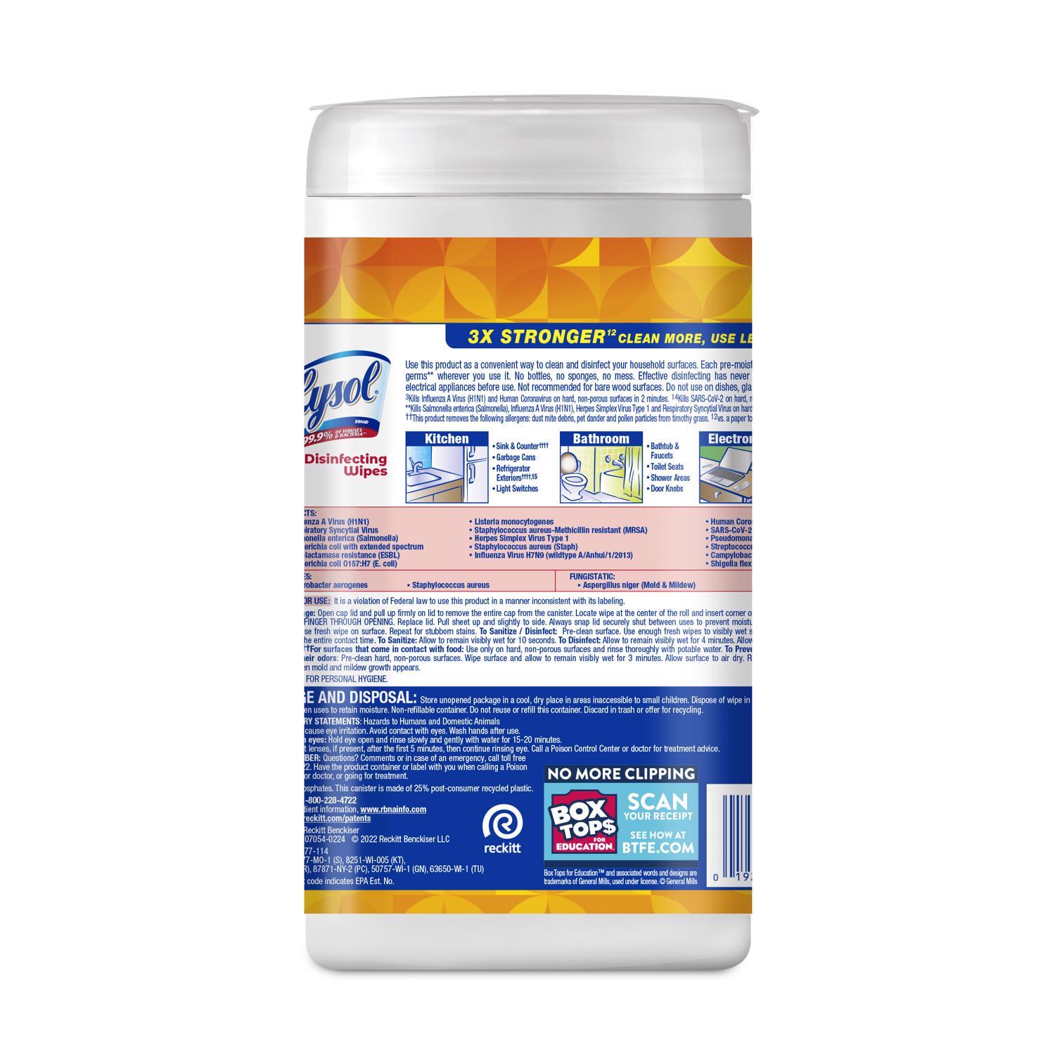 Lysol Brand New Day Mango & Hibiscus Scent Disinfecting Wipes 80 ct 1 pk