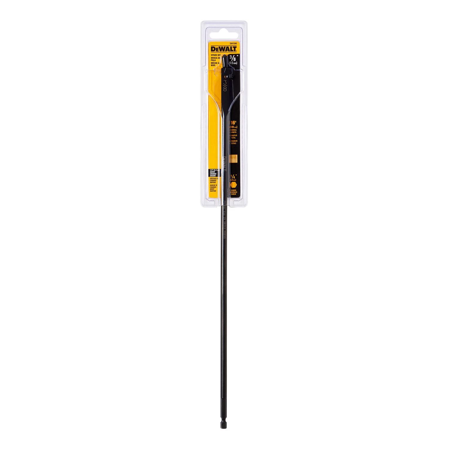 DEWALT 3/8 in. X 16 in. L Carbon Steel Spade Bit Hex Shank 1 pk
