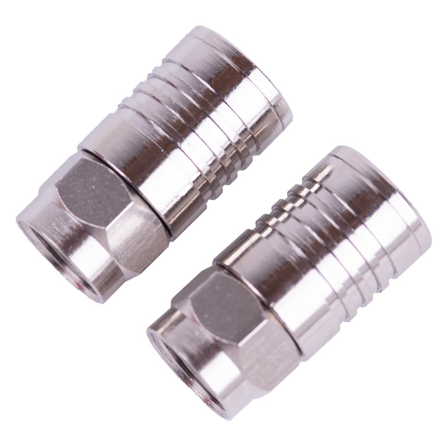 Monster Just Hook It Up Tool Less RG6 Quad Coaxial Connector 2 pk