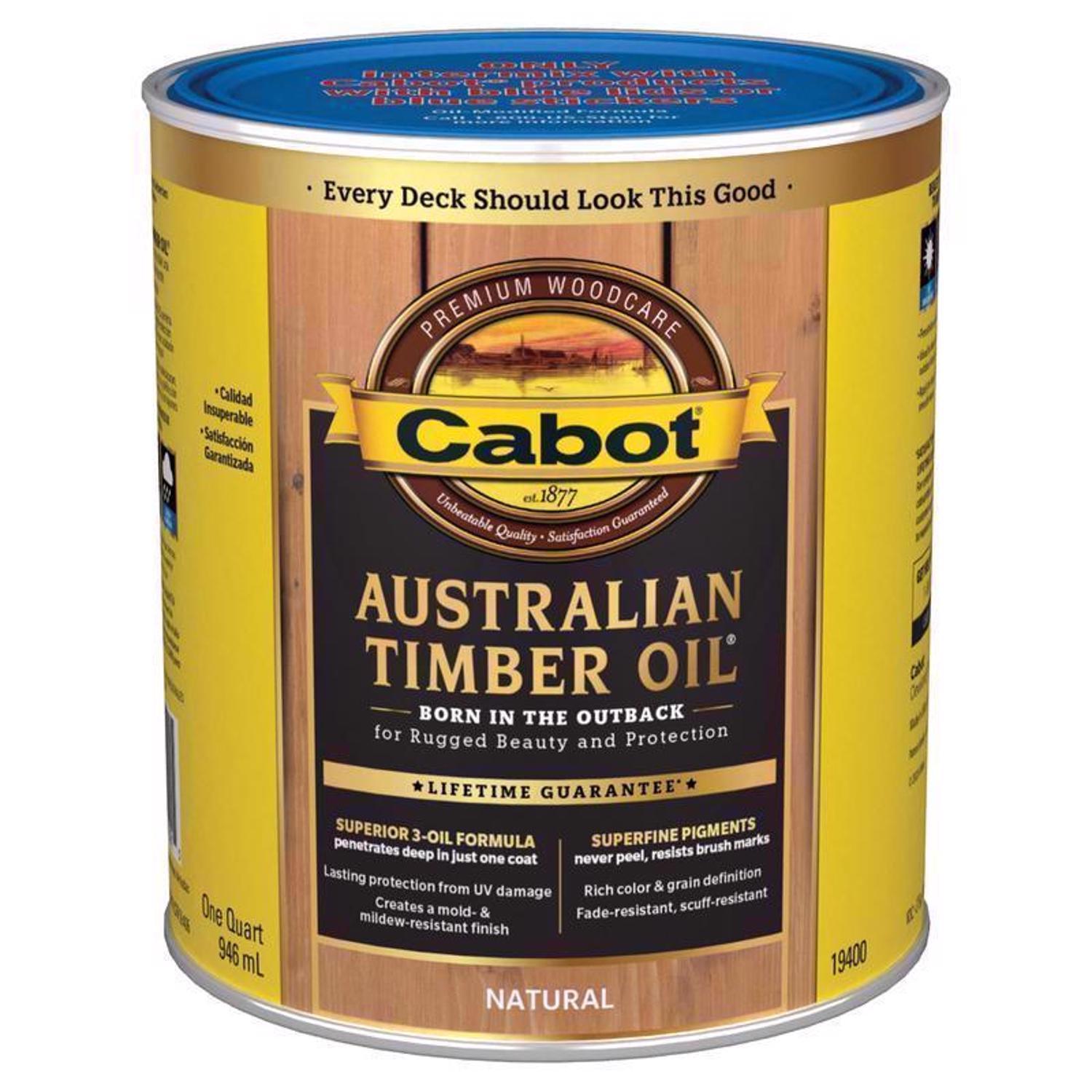 Cabot Australian Timber Oil Low VOC Transparent Natural Oil-Based Alkyd Australian Timber Oil 1 qt