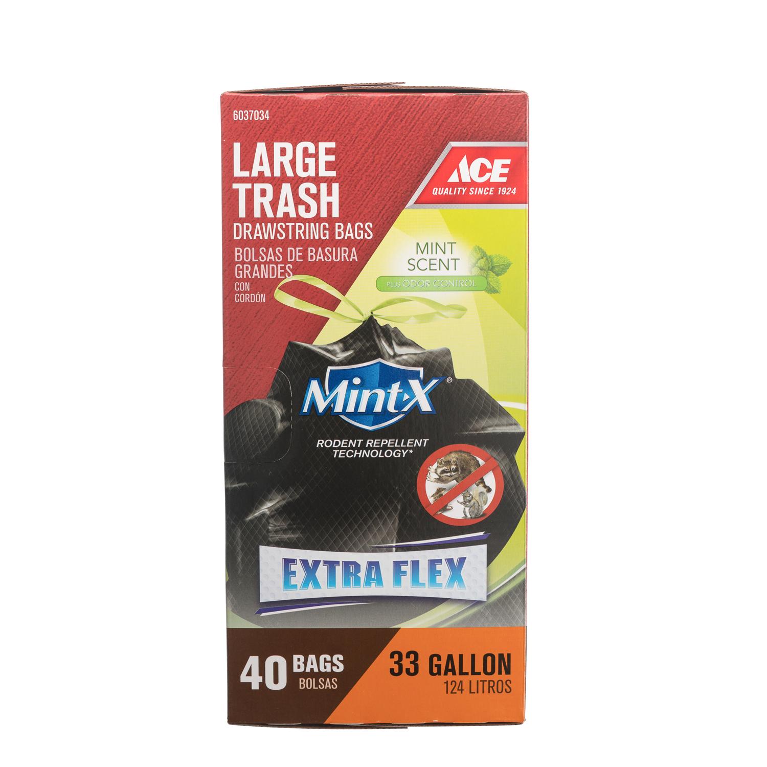 Ace 33 gal Mint Trash Bags Drawstring 40 pk