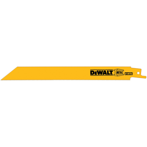 Dewalt 8" 14 TPI Straight Back Bi-Metal Reciprocating Blade