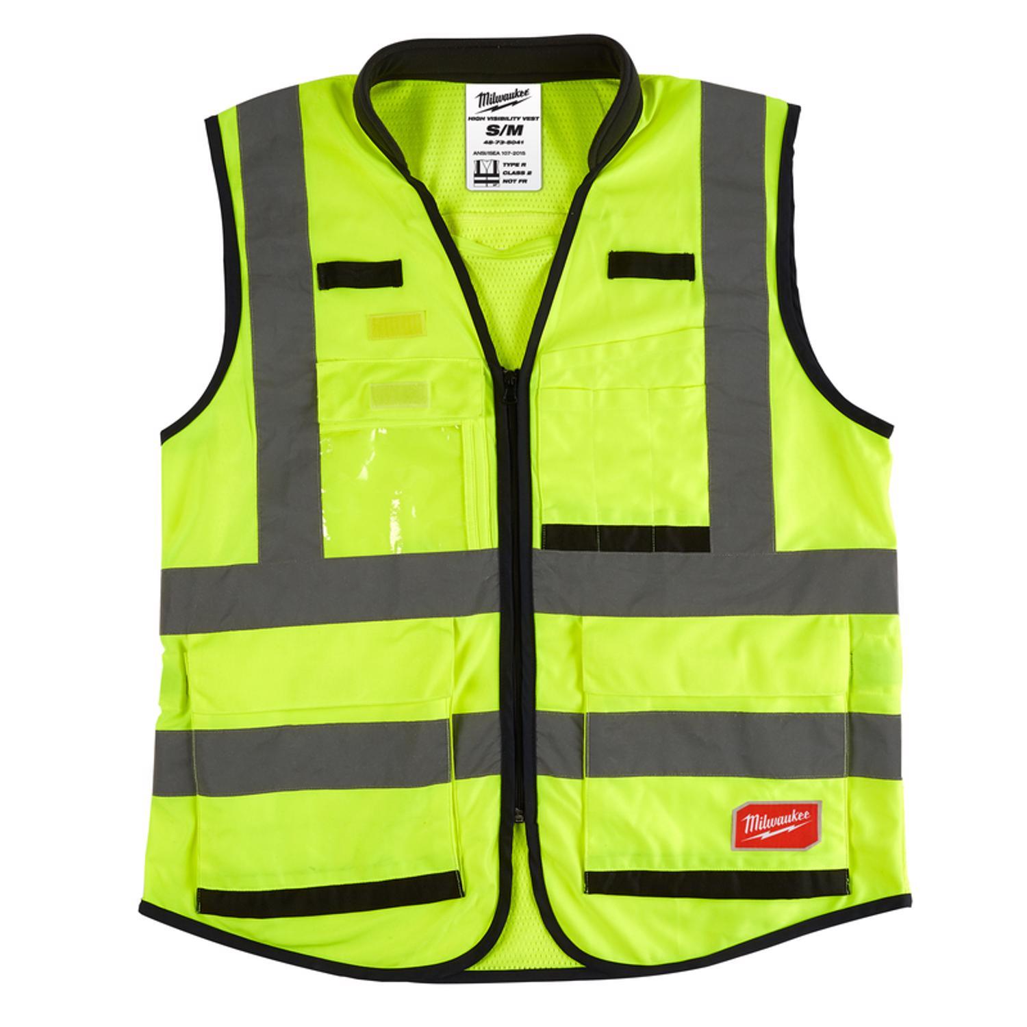 Milwaukee Class 2 with 15 Pockets Performance Safety Vest High Visibility Yellow L/XL