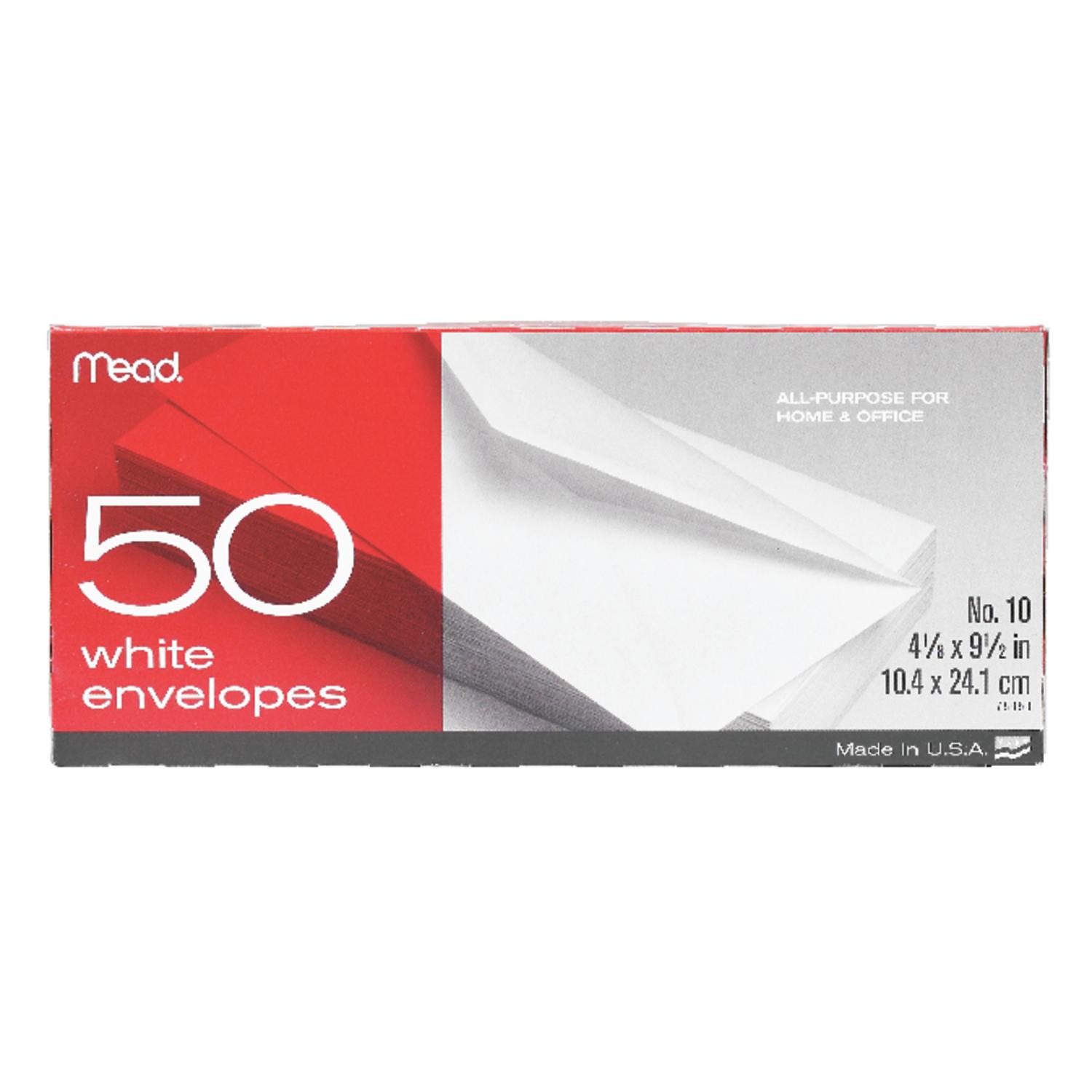 Mead 9.5 in. W X 4.12 in. L No. 10 White Envelopes 50 pk