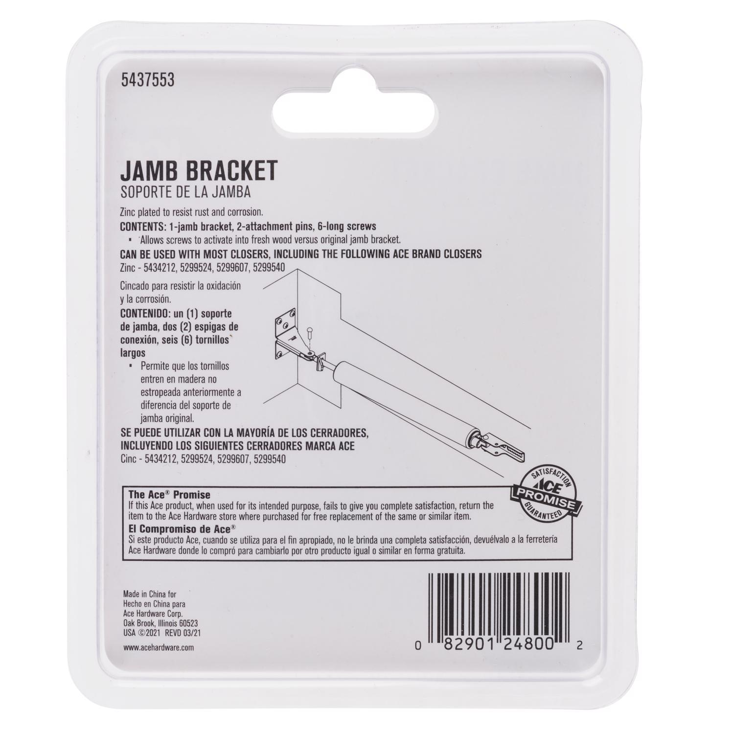 Ace Black Steel Jamb Bracket 1 pc