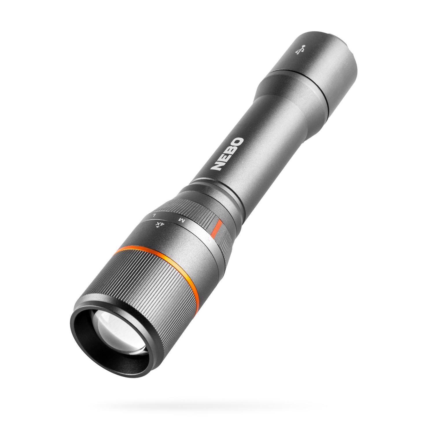NEBO Davinci 2000 lm Black LED Rechargeable Flashlight 18650 Battery