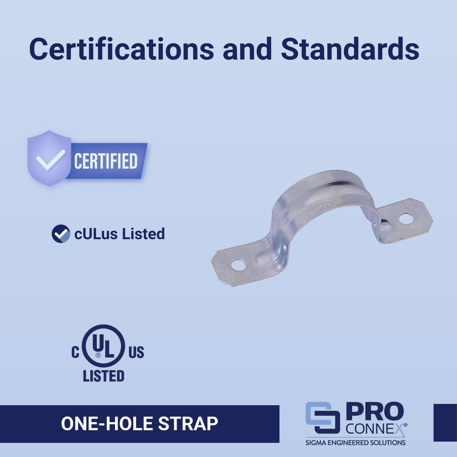 Sigma Engineered Solutions ProConnex 2 in. D Zinc-Plated Steel 2 Hole Strap 1 pk