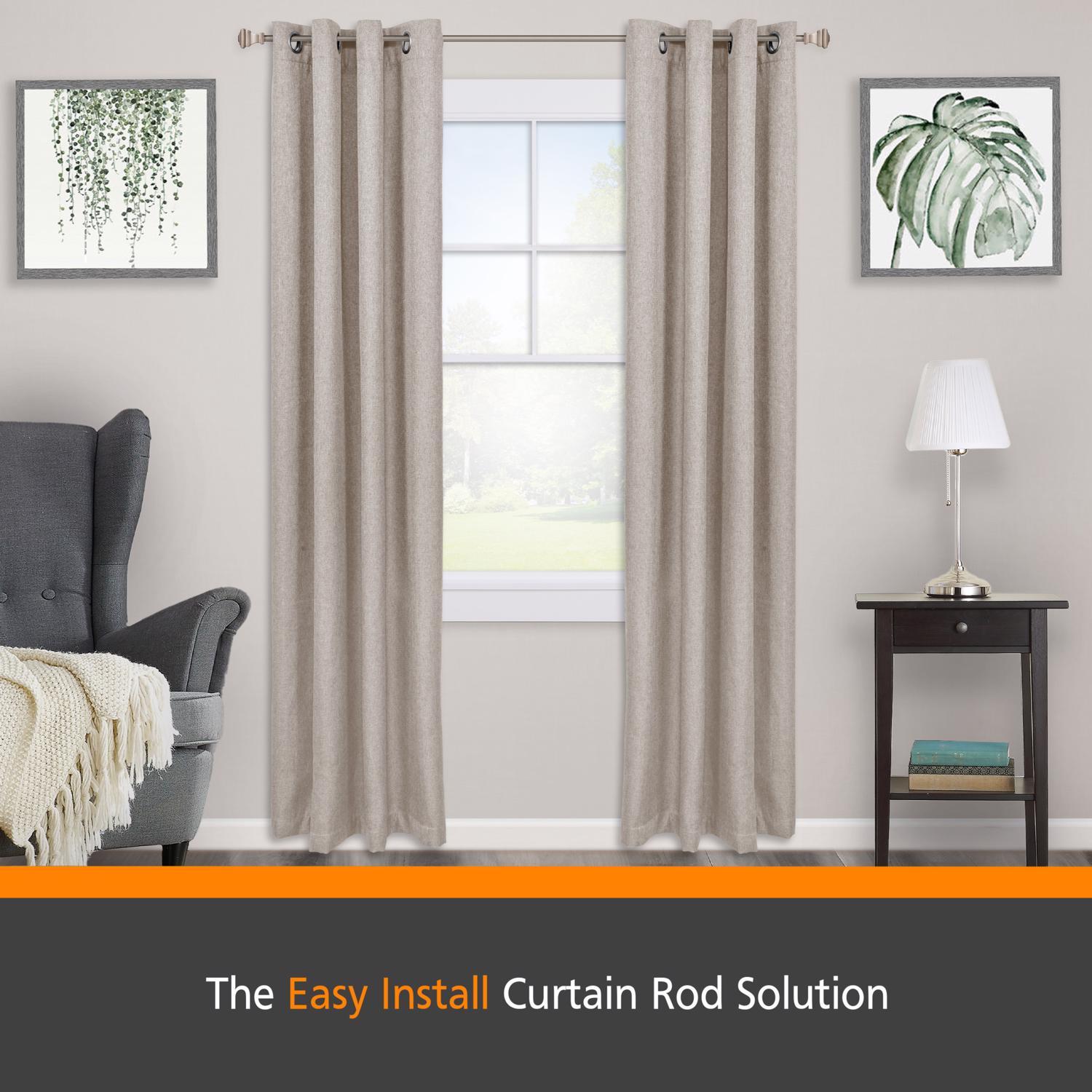 Kenney Pewter Silver Modern/Contemporary Curtain Rod 36 in. L X 66 in. L