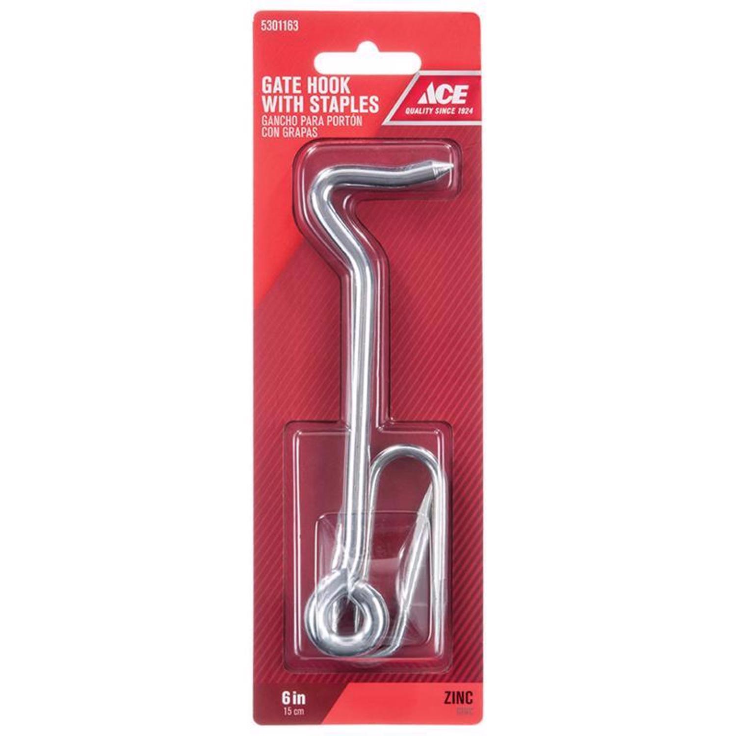 Ace 0.44 in. L Zinc Wire Staple Gate Hook 1 pk