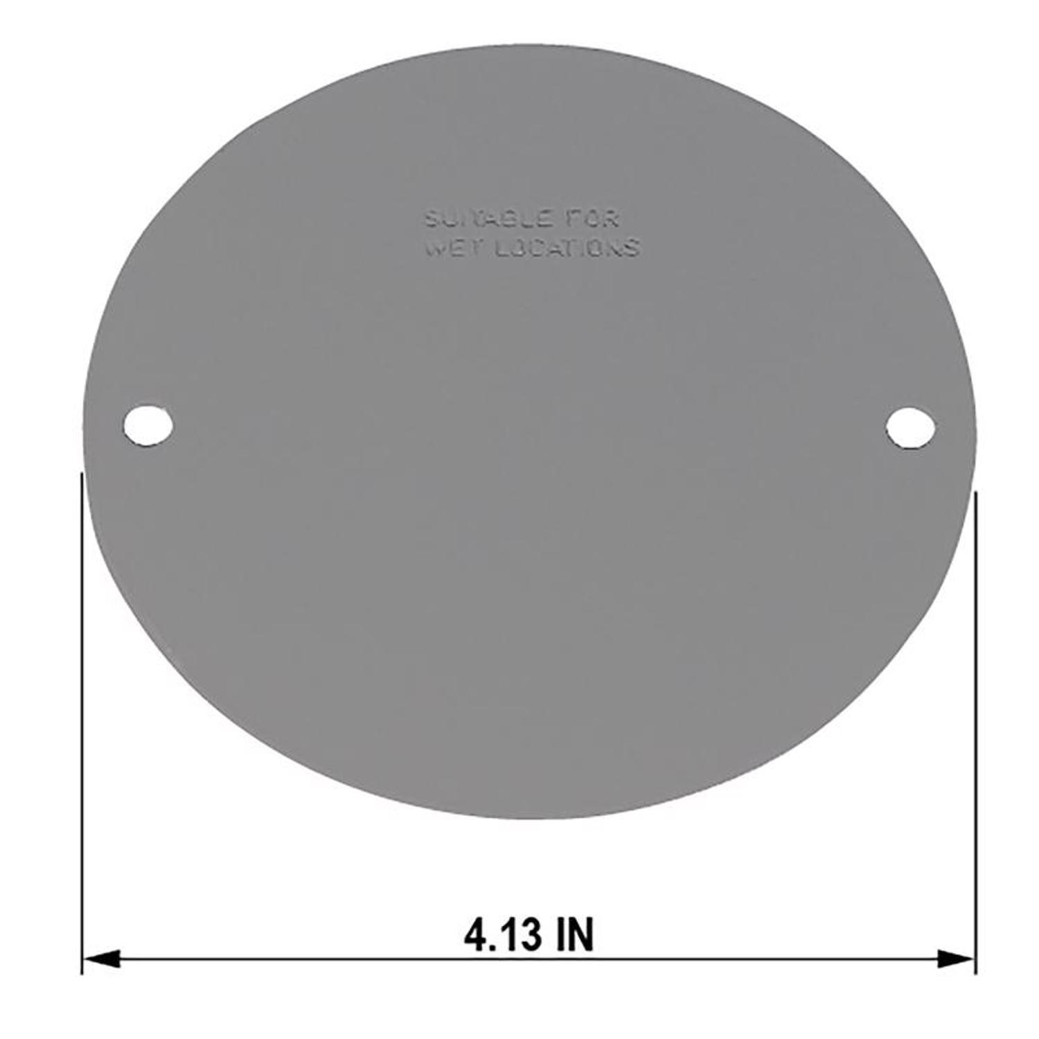Sigma Engineered Solutions Round Stamped Steel 4.13 in. H X 4.13 in. W Flat Box Cover
