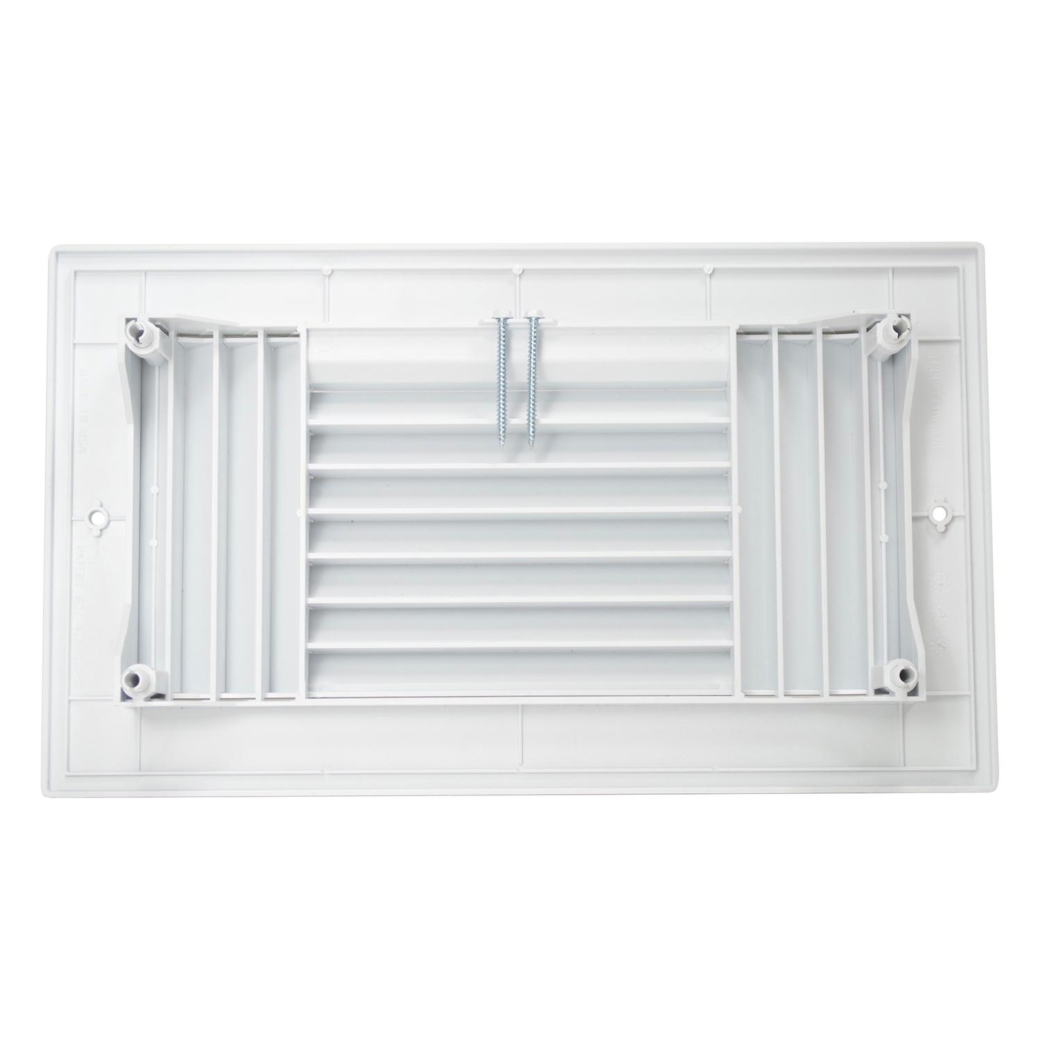 Deflect-O Jordan 12 in. H X 6 in. W 3-Way White Plastic Ceiling Register
