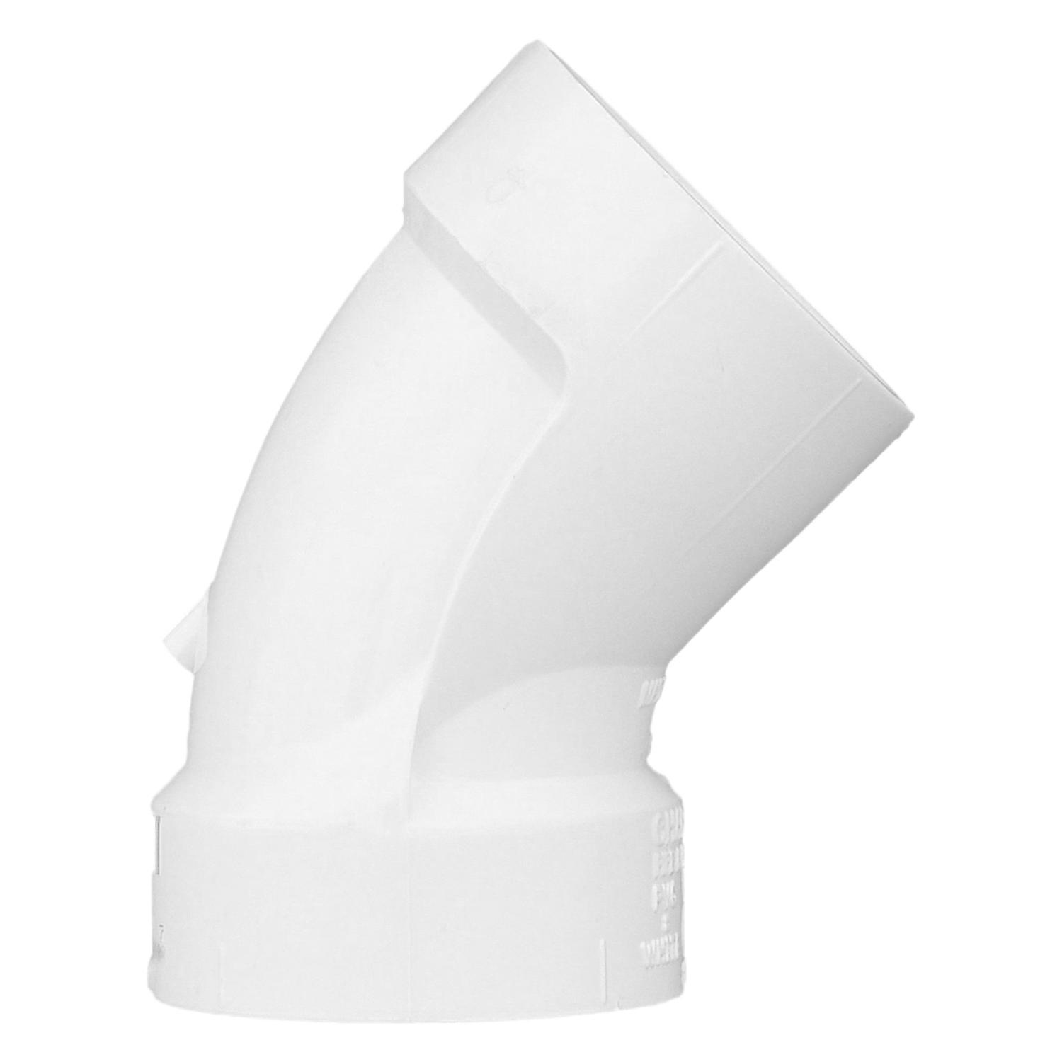 Charlotte Pipe Schedule 40 1-1/2 in. Hub X 1-1/2 in. D Hub PVC 45 Degree Elbow 1 pk
