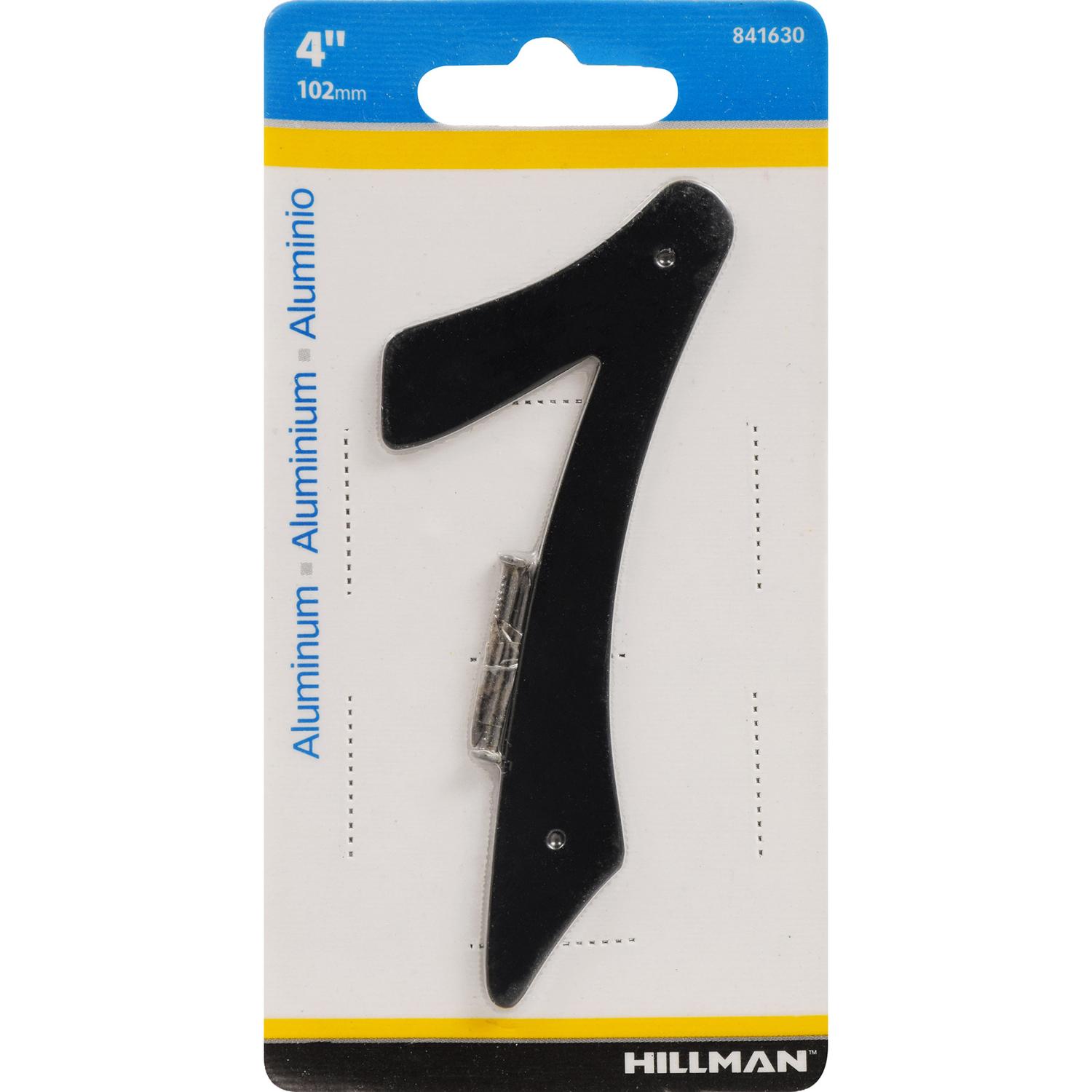 HILLMAN 4 in. Black Aluminum Nail-On Number 7 1 pc