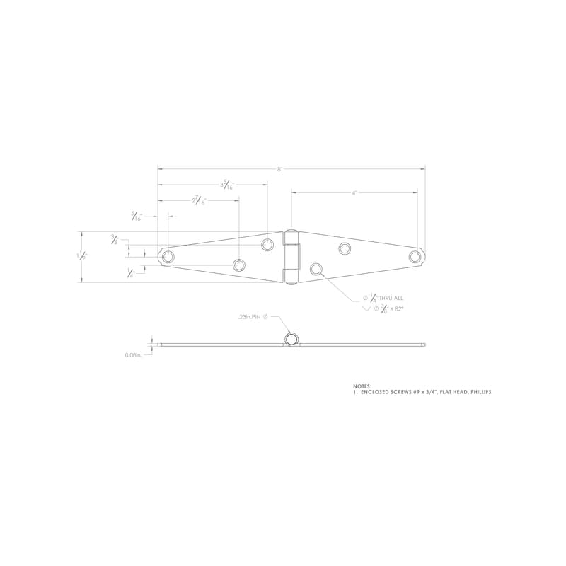 Ace 4 in. L Zinc-Plated Light Duty Strap Hinge 2 pk