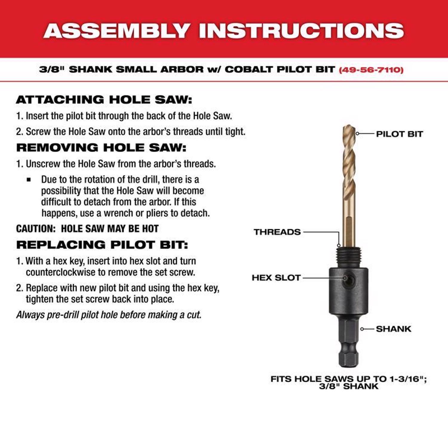 Milwaukee Hole Dozer Bi-Metal Hole Saw Kit Arbor Included