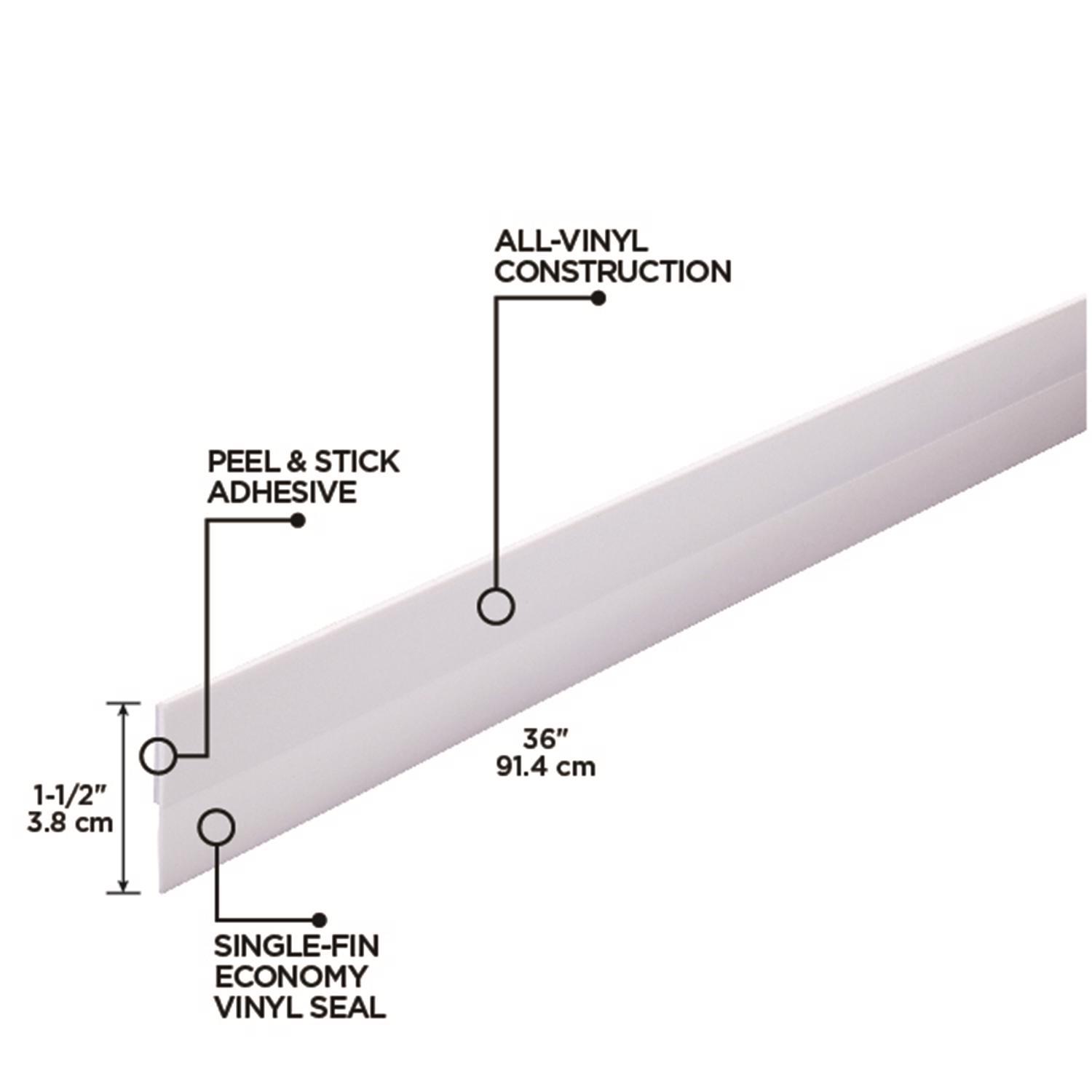 M-D Building Products White Vinyl Sweep For Doors 36 in. L X 1.5 in.
