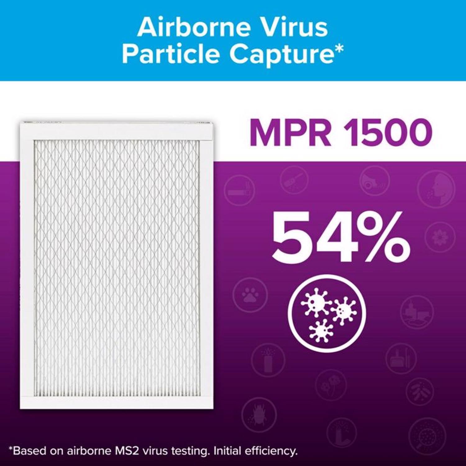 Filtrete 16 in. W X 20 in. H X 1 in. 1500 MPR Pleated Allergen Air Filter 1 pk